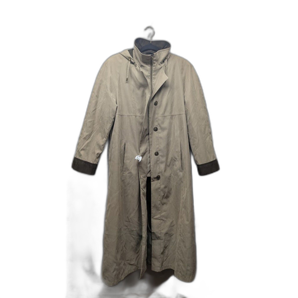 Vintage Gallery Women 6 Two-Tone Duster Coat Removable Liner & Hood Beige Brown